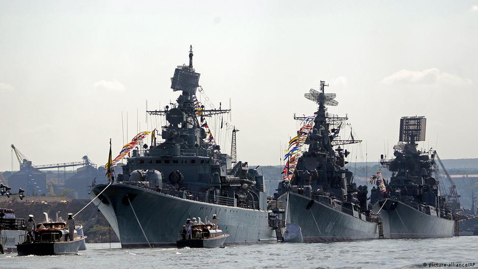 Russian navy ships at the Black Sea port of Sevastopol
