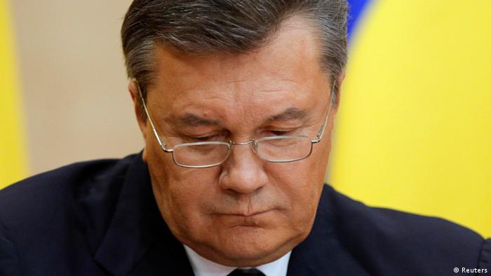 Янукович переховується від слідства у Росії. Фото з прес-конференції у Ростові-на-Дону, лютий 2014 року