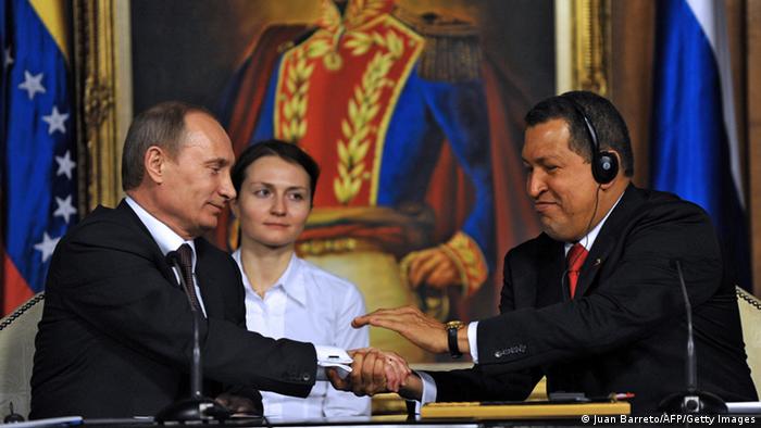 Putin visita a Chávez en Caracas, abril de 2010. 