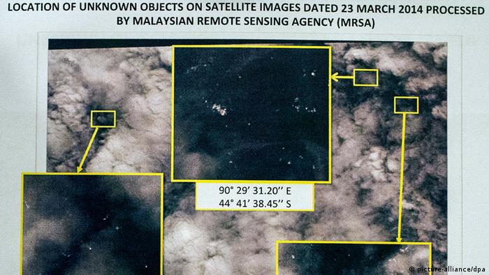 Imágenes satelitales del lugar en el Mar Índico en donde el MH370 pudo haber caído.