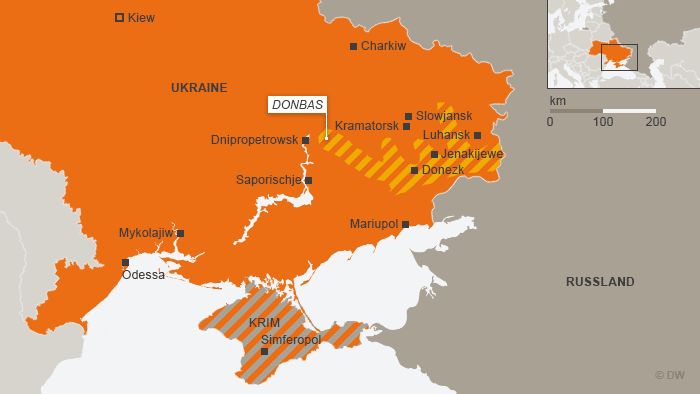 Karte Ukraine Donbas