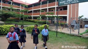 Children outside a school in Nigeria