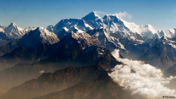 A landscape of Mount Everest in the Himalayas 