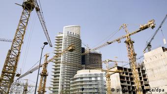 Construction site and crans in Beirut