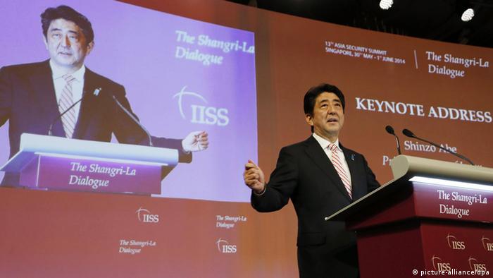 Shinzo Abe auf der Sicherheitskonferenz in Singapur 30.5.2014