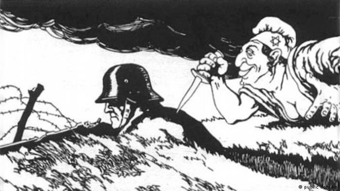 Karikatur Erster Weltkrieg Dolchstoßlegende 
