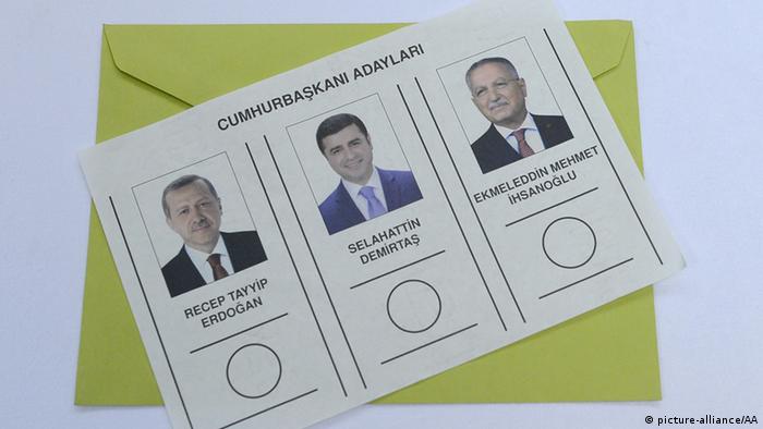 Wahlzettel Präsidentschaftswahlen Türkei 