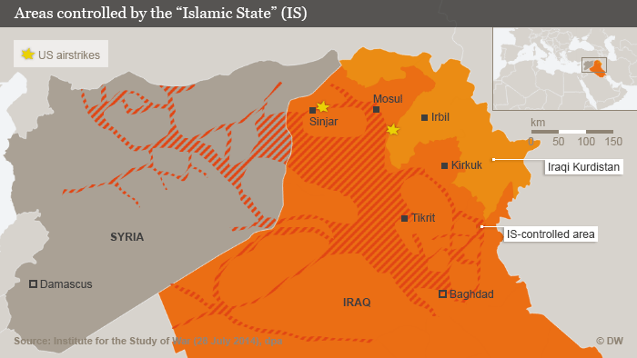 Infografik Vom „Islamischen Staat“ (IS) kontrollierte Gebiete Englisch
