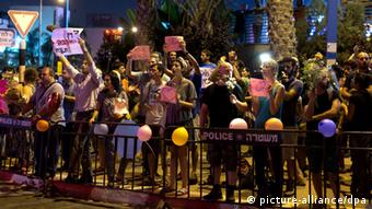 Israel Hochzeit zwischen Moslem und Jdin 17.8.2014 Demonstration Pro