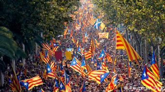 Демонстрация в Барселоне в поддержку независимости Каталонии