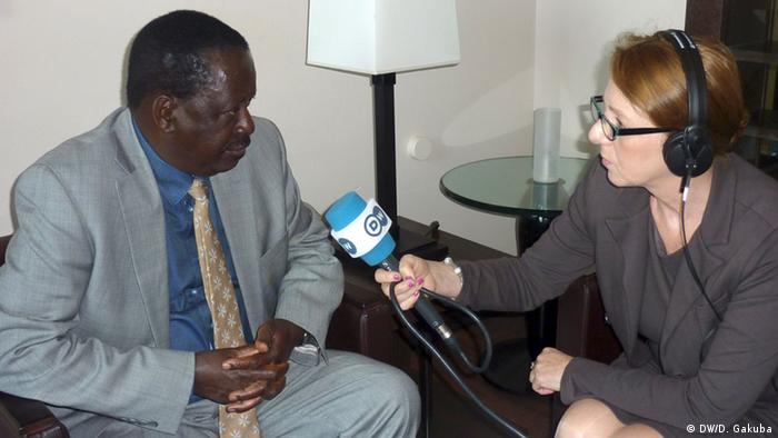 Raila Odinga being interviewed by Andrea Schmidt
