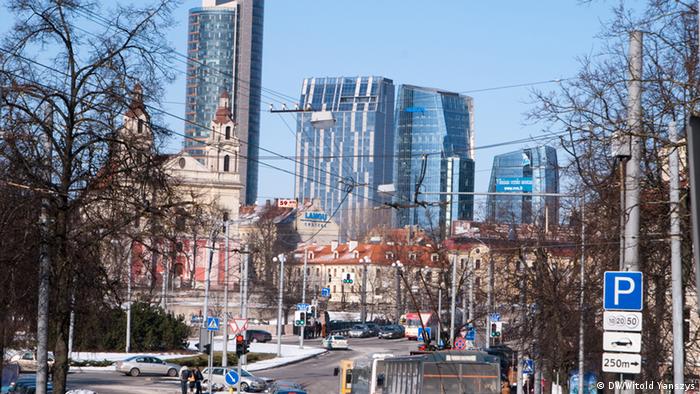 В центре Вильнюса появилось много новых многоэтажных зданий 