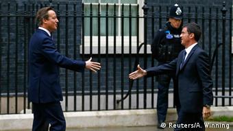Großbritannien Frankreich Manuel Valls und David Cameron