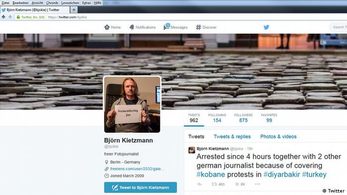 Screenshot des Twitter Accounts von Björn Kietzmann