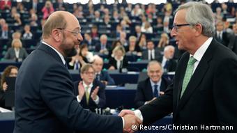 Μάρτιν Σουλτς και Ζαν-Κλοντ Γιούνκερ στο Ευρωπαϊκό Κοινοβούλιο