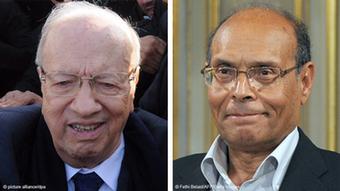 مرزوقی (راست) و سبسی (چپ) دو رقیب انتخابات ریاست جمهوری تونس