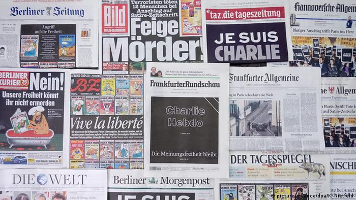 Frankreich Anschlag auf Charlie Hebdo - Titelseiten in Deutschland