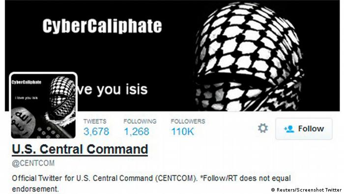 Conta no Twitter do comando militar dos EUA para o Oriente Médio sofre ataque