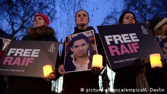 Protests to support Raif Badawi in London, 2015. Copyright: Anthony Devlin/PA Wire URN 