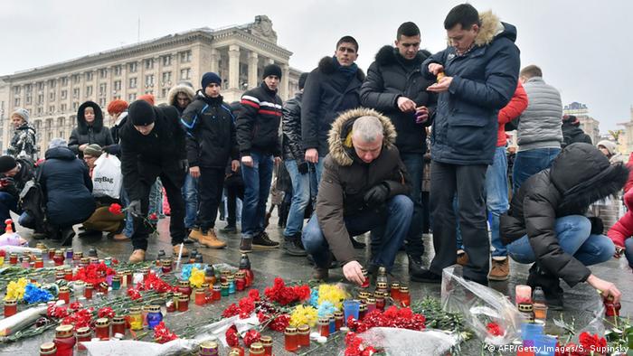 Ukraine Gedenken an Opfer in Mariupol in Kiew 25.01.2015