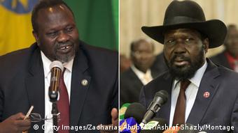 Rebel leader Riek Machar und South Sudanese President Salva Kiir 
