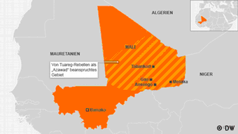 Karte Mali Seperationbewegung Azwad Deutsch 