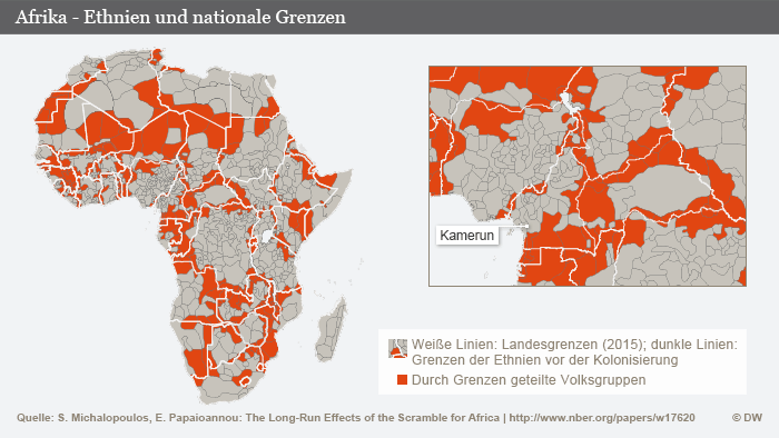 Infografik: Ethnien und nationale Grenzen in Afrika (DW-Grafik)