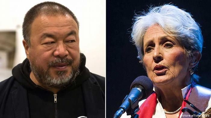 Ai Weiwei and Joan Baez, Copyright: picture-alliance/dpa