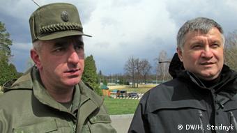 Ukraine Lwiw Innenminister Arsen Avakov. und Stellvertretender Kommandeur der Ukrainischen Nationalgarde Mykola Balan