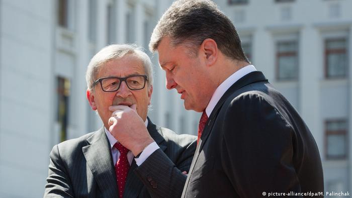 Председатель Еврокомиссии Жан-Клод Юнкер и президент Украины Петр Порошенко