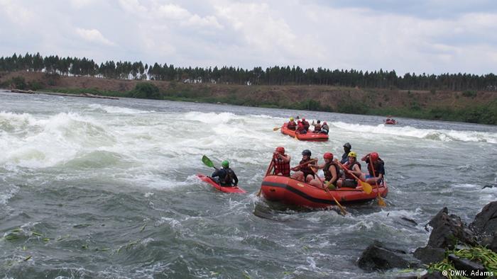Tourists rafting down the White Nile in Uganda (Photo: Kimberly Adams)