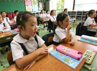 Japanese girls in the classrooom (AP Photo/Katsumi Kasahara)