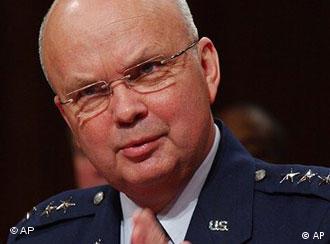 ** FILE ** Lt. Gen. Michael Hayden appears before the Senate Intelligence Committee on Capitol Hill in Washington during a confirmation hearing on his nomination to be deputy director of national intelligence in this April 14, 2005 file photo. Hayden is expected to be nominated to replace former CIA Director Porter Goss who announced his resignation Friday, May 5, 2006. (AP Photo/Dennis Cook, File)