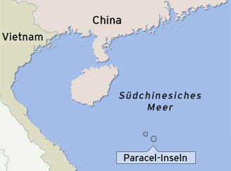Karte Deutsch Paracel-Inseln im Südchinesischen Meer China Vietnam Karte: DW-Grafik Datum 11.05.2009